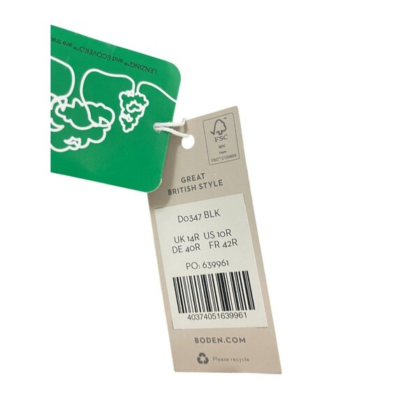 Boden Womens Fit & Flare Dress Black UK 14 US 10 Floral Metallic Frill D0347 NWT - Picture 8 of 15